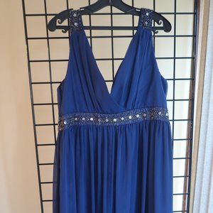 R & M Color: Royal w/ Sequin Detail Cocktail Evening Dress - Never Worn
